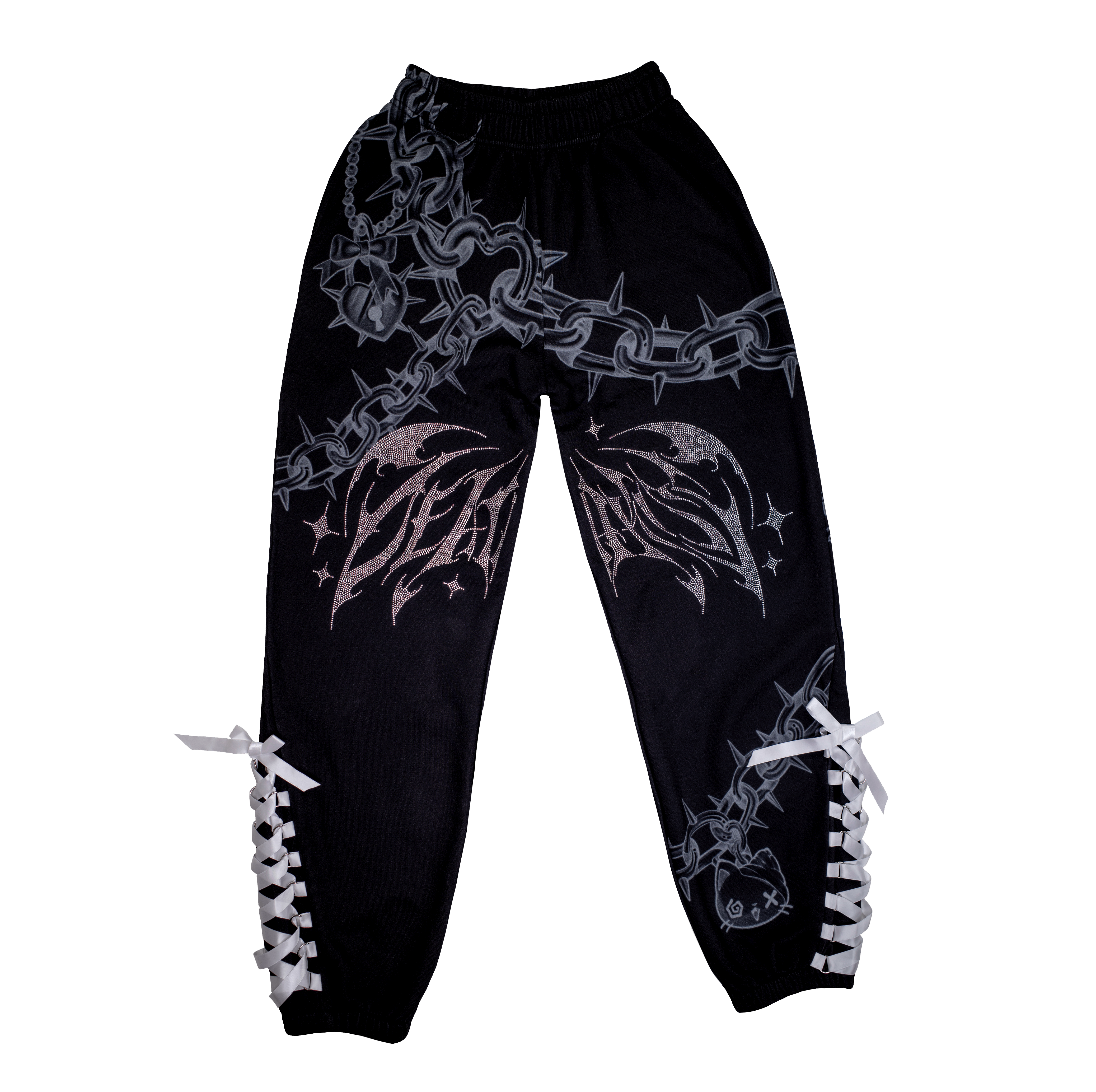 Death Kiss Chain Sweatpants ♡ Black