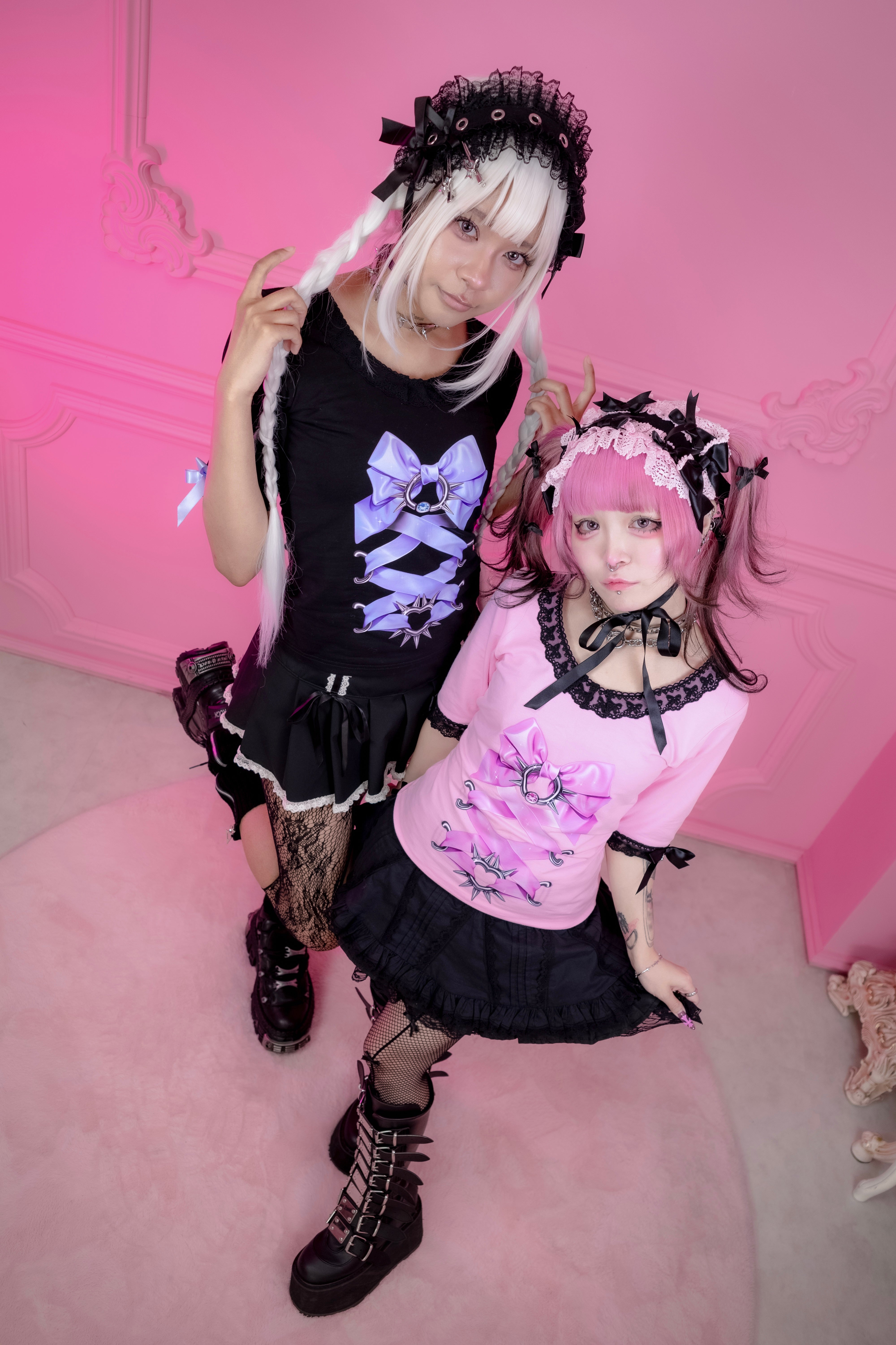 Piercing Ribbon Corset Top ♡ Black
