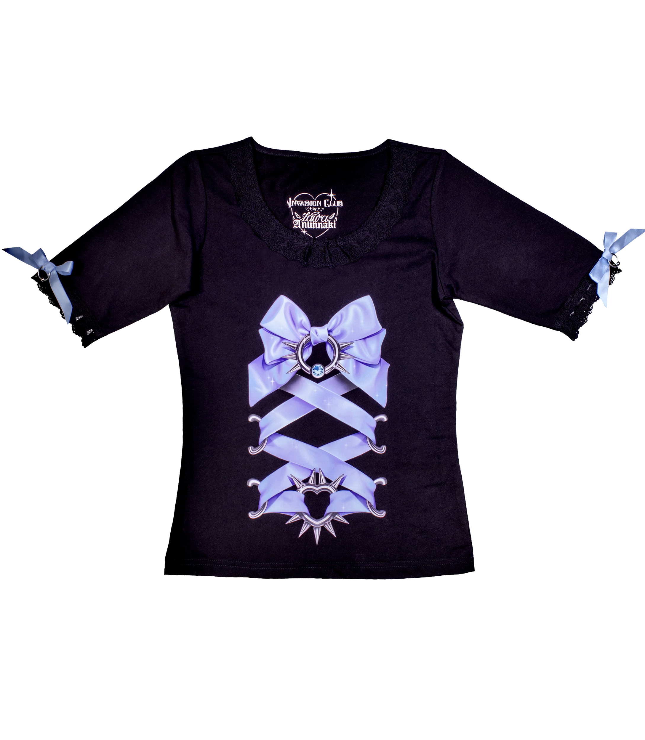 Piercing Ribbon Corset Top ♡ Black