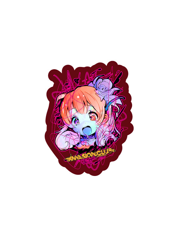Scribble-Chan Sticker (Burgundy)