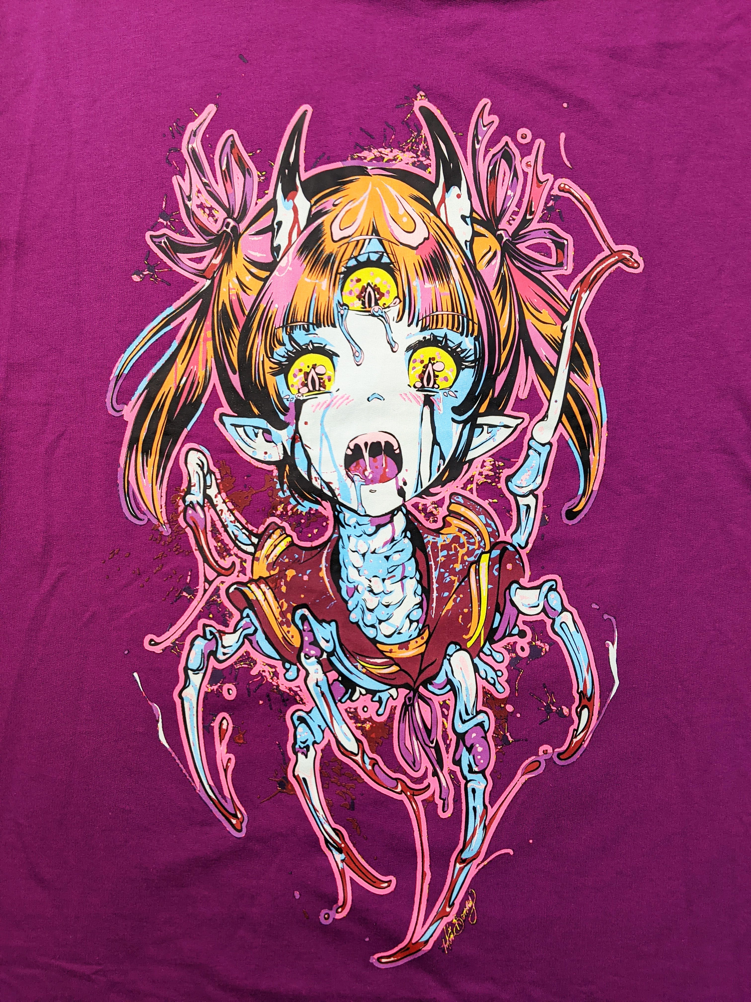 増殖細菌 ファージちゃん Tシャツ (パープル)