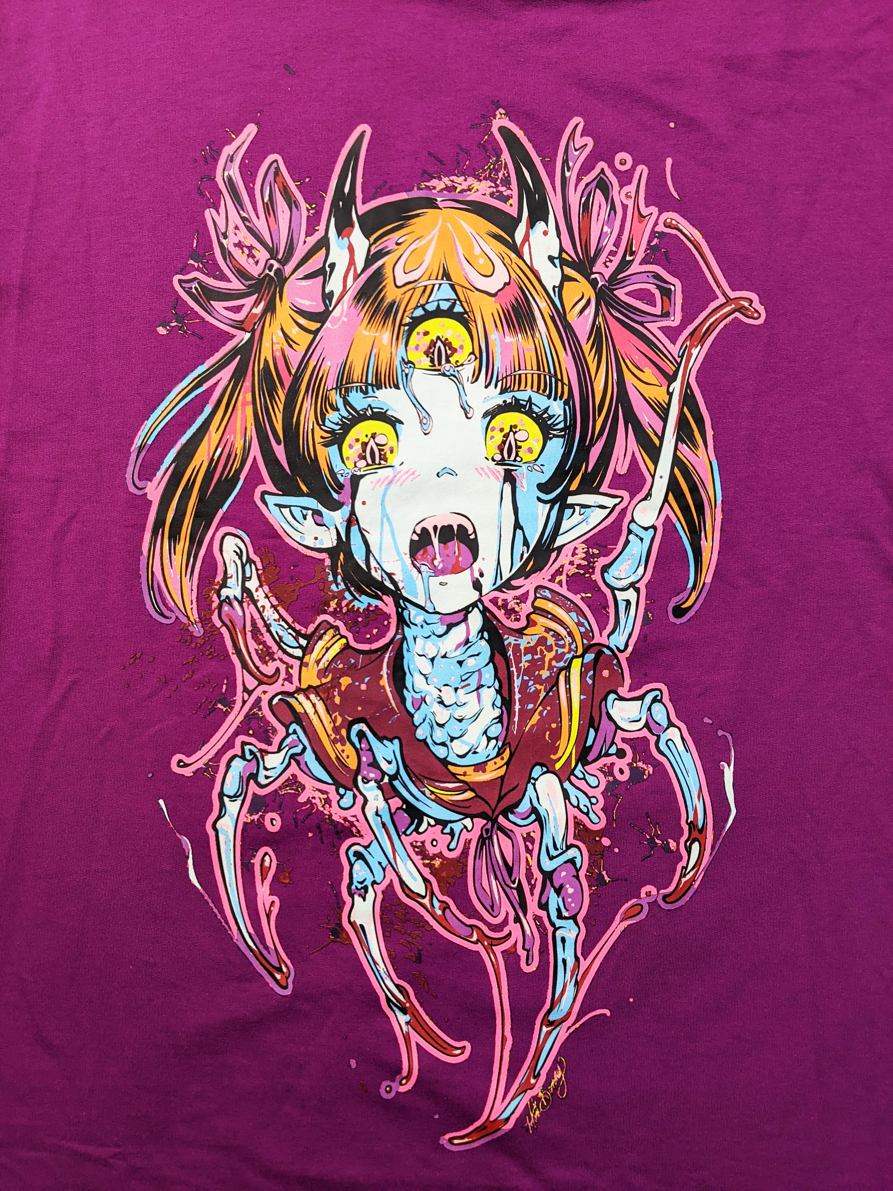 Phage-Chan Tshirt (Toxic Purple)