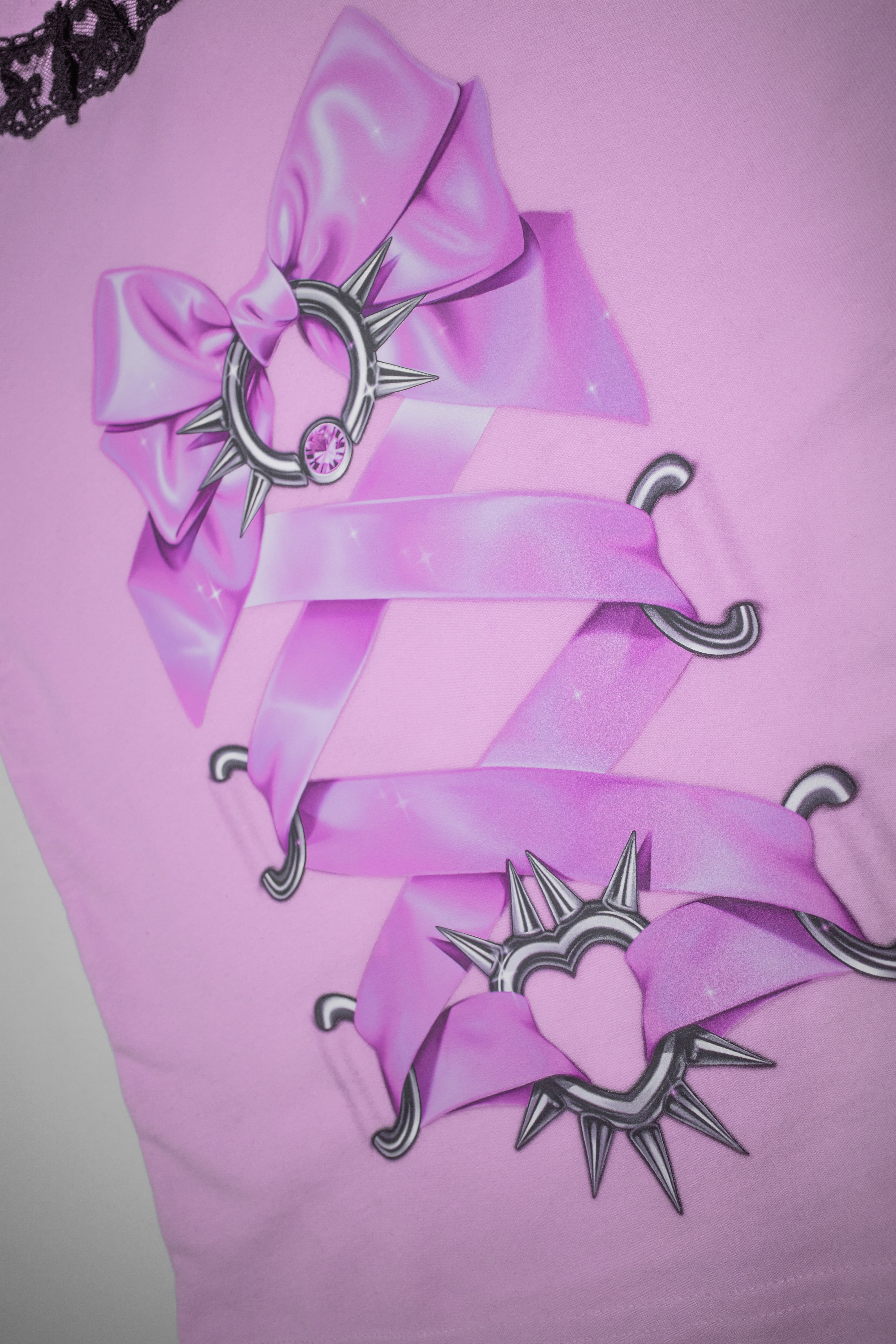 Piercing Ribbon Corset Top ♡ Pink