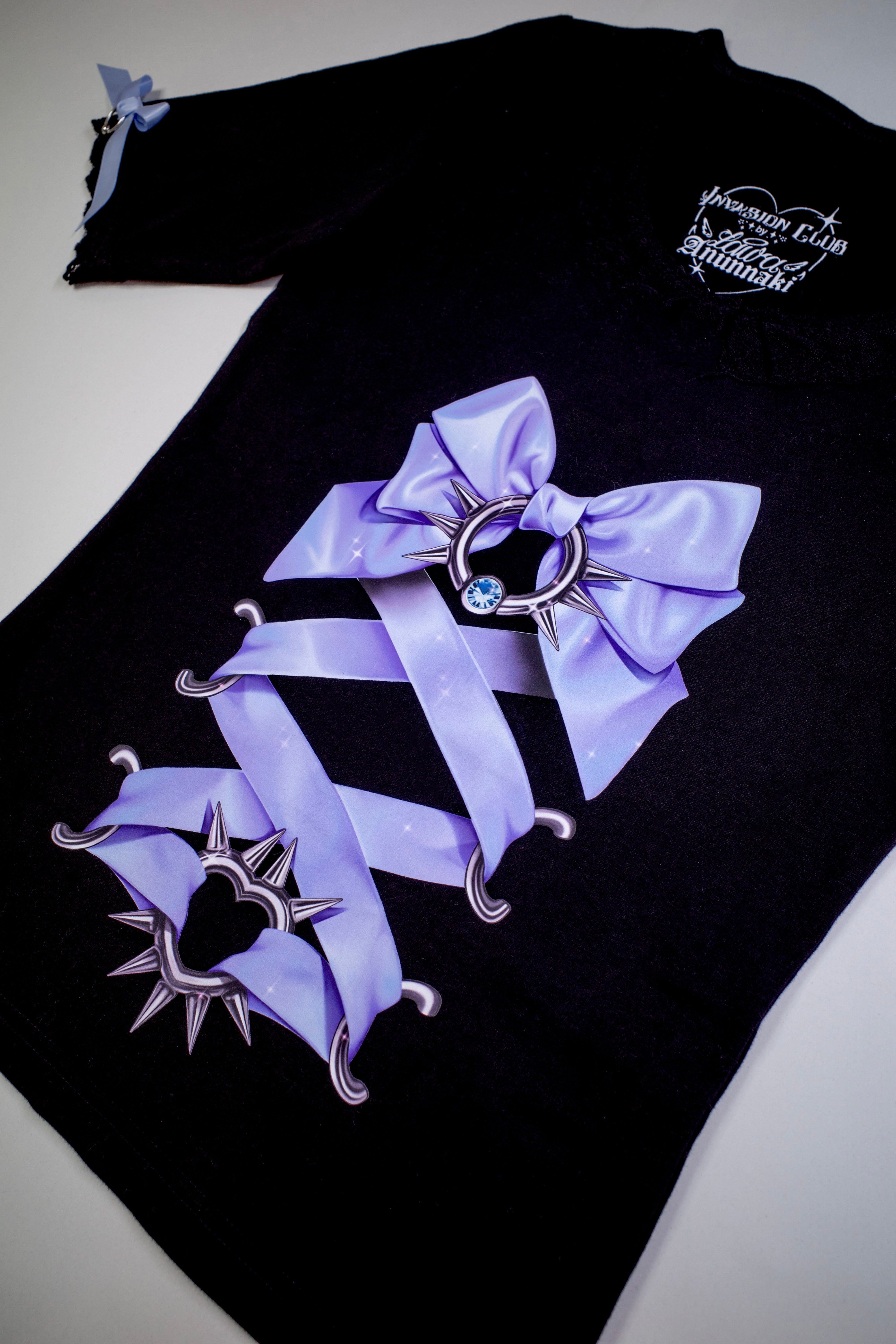 Piercing Ribbon Corset Top ♡ Black